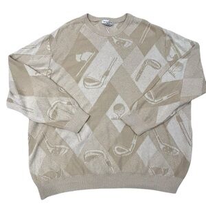 Cypress Links Vintage Men’s Golf Coub Flag Themed Cotton Crewneck Sweater 4XLT